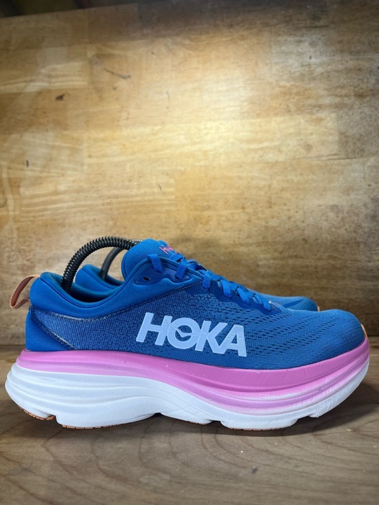 Hoka One One Shoes - Hoka One One Bondi 8 REFLECTIVE Womens Size 9 Running Shoes Sneakers Blue Pink